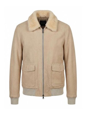 BARBA NAPOLI: Lederjacken - Lederjacke - Beige