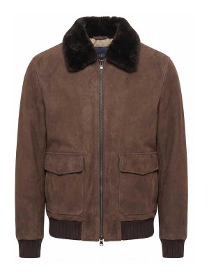 BARBA NAPOLI: Lederjacken - Lederjacke - Dunkelbraun