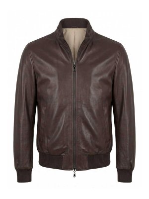 BARBA NAPOLI: Lederjacken - Lederjacke - Dunkelbraun