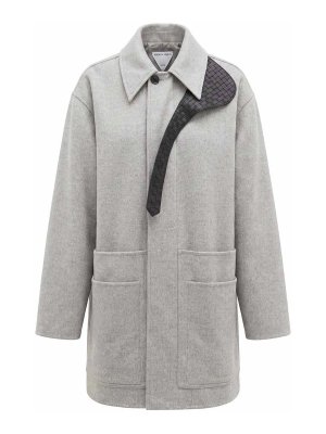 BOTTEGA VENETA: Abrigos cortos - Abrigo Corto - Gris