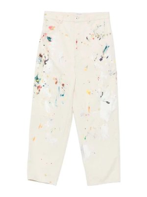 BOTTEGA VENETA: casual trousers - Printed Wide Leg Trousers