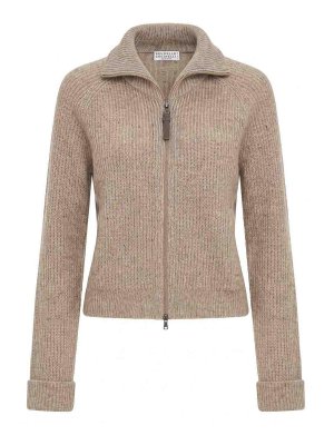 BRUNELLO CUCINELLI: カーディガン - カーディガン - ブラウン