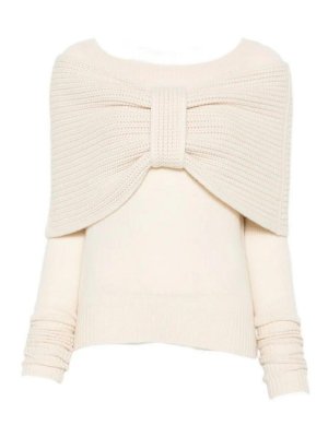 ERMANNO SCERVINO: Suéteres con cuello pico - Suéter Cuello Redondo - Blanco