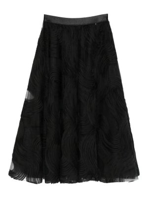 NISSA: gonne al ginocchio  e longuette - Gonna midi in tulle con applicazioni in voile