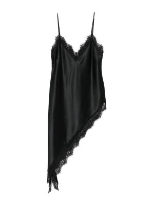 NISSA: Top e canotte - Top asimmetrico con bordo in pizzo di raso