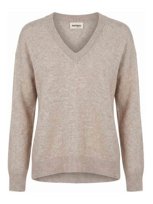 NOTSHY: Strickpullover mit V-Ausschnitt - V-Pullover - Beige
