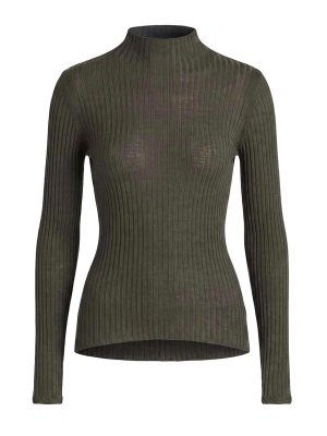 PATRIZIA PEPE: Strickpullover mit Rundhalsausschnitt - Rundhalspullover - Grün