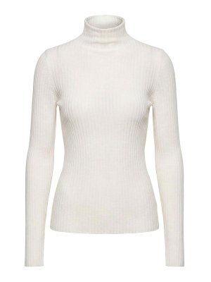 PATRIZIA PEPE: Strickpullover mit Rundhalsausschnitt - Rundhalspullover - Weiß