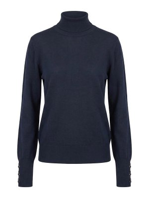 PATRIZIA PEPE: Strickpullover mit Rundhalsausschnitt - Rundhalspullover - Blau