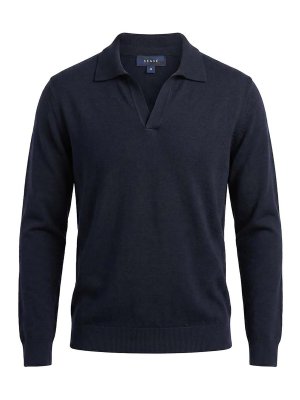 SEASE: Suéteres con cuello pico - Suéter Cuello Redondo - Azul Oscuro