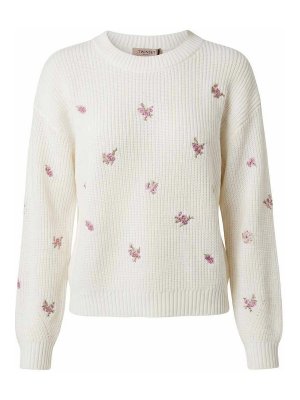 TWINSET: Strickpullover mit Rundhalsausschnitt - Rundhalspullover - Weiß