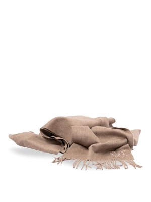Max Mara: Stoles & Shawls - Cashmere Stole With Monogram Embroidery