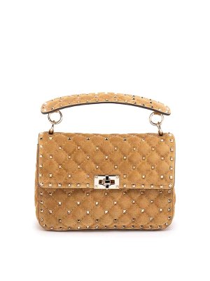 VALENTINO GARAVANI: borse a tracolla - Borsa media in pelle scamosciata Spike