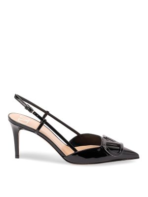 VALENTINO GARAVANI: court shoes - Patent Leather Slingback Pump 80Mm