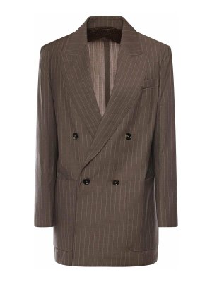 Max Mara: blazers - Pinstriped Wool Blazer