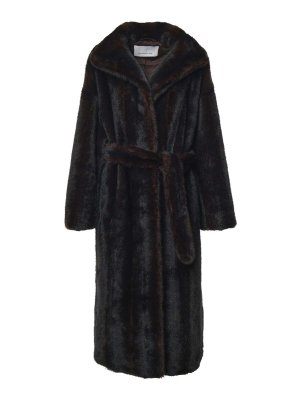 THE FRANKIE SHOP: 毛皮＆シアリングコート - 毛皮/ムートンコート - ブラウン