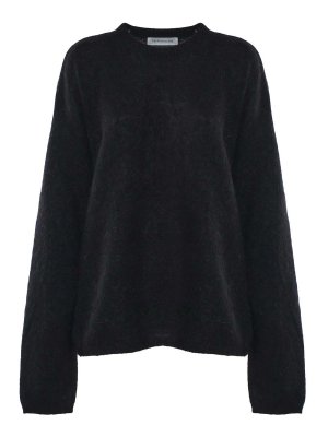 THE FRANKIE SHOP: Strickpullover mit Rundhalsausschnitt - Rundhalspullover - Schwarz