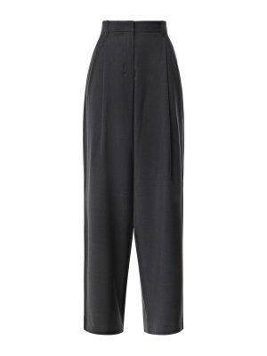S MAX MARA: casual trousers - Wool Canvas Palazzo Pants