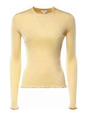 Alaïa: Top e canotte - Top in maglia di seta a coste