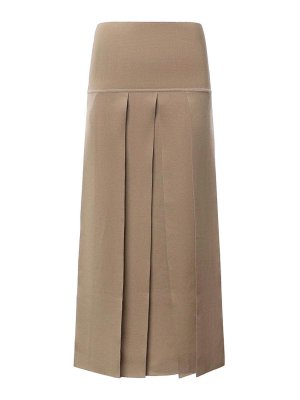 Alaïa: Knee length skirts & Midi - Pleated Midi Skirt