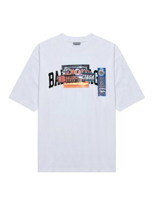 BALENCIAGA: t-shirts - Bumper Stickers Jersey T-Shirt