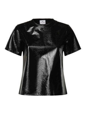 Courreges: t-shirt - T-shirt in vinile con logo