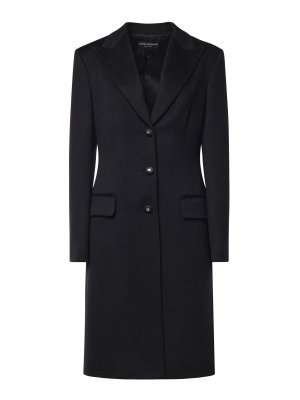 DOLCE & GABBANA: knee length coats - Single-Breasted Wool Coat