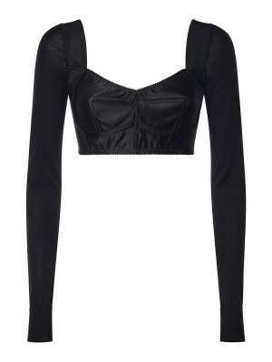 DOLCE & GABBANA: Top e canotte - Top bustier in raso e lana