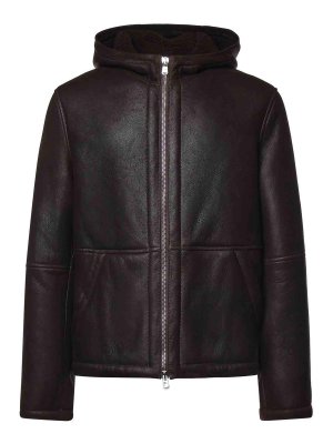 DONDUP: leather coats - Leather Hooded Jacket