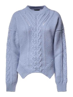 DONDUP: Pull col rond - Pull Col Rond - Bleu