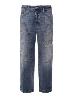 DSQUARED2: straight leg jeans - Baggy Denim Jeans
