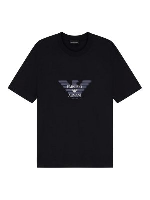 EMPORIO ARMANI: t-shirts - Logo T-Shirt In Lyocell-Blend Jersey