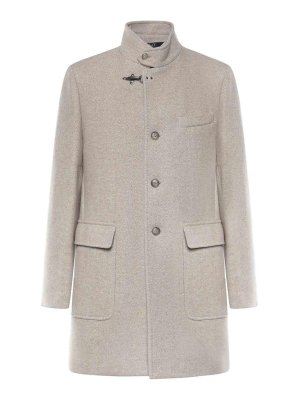 FAY: knee length coats - Wool Herringbone Coat