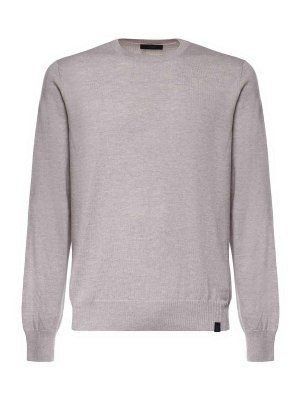 FAY: Strickpullover mit Rundhalsausschnitt - Rundhalspullover - Grau