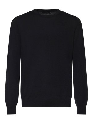 FAY: Strickpullover mit Rundhalsausschnitt - Rundhalspullover - Schwarz