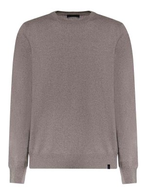 FAY: Strickpullover mit Rundhalsausschnitt - Rundhalspullover - Beige