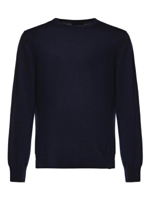 FAY: Strickpullover mit Rundhalsausschnitt - Rundhalspullover - Blau