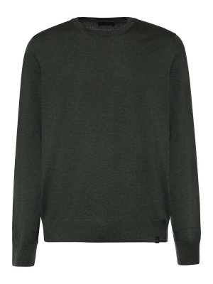 FAY: Strickpullover mit Rundhalsausschnitt - Rundhalspullover - Grün