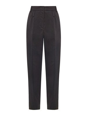 GENNY: casual trousers - Straight-Leg Satin Trousers