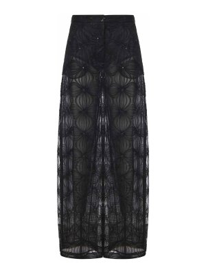 GENNY: casual trousers - Embroidered Tulle Trousers