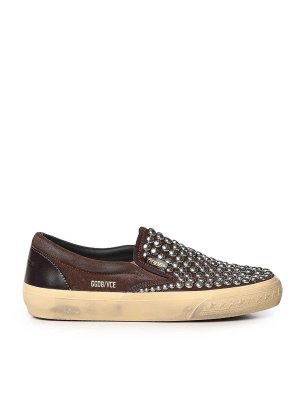 GOLDEN GOOSE: shirts - Suede Vce Slip-On With Studs