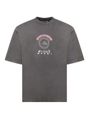 Marni: t-shirts - Printed Cotton T-Shirt