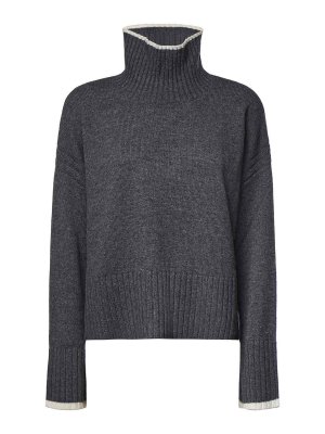 Pinko: Strickpullover mit Rundhalsausschnitt - Rundhalspullover - Grau