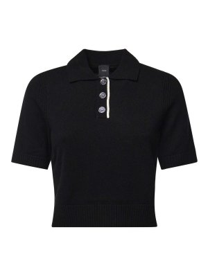 Pinko: polo shirts - Wool And Cashmere Cropped Polo