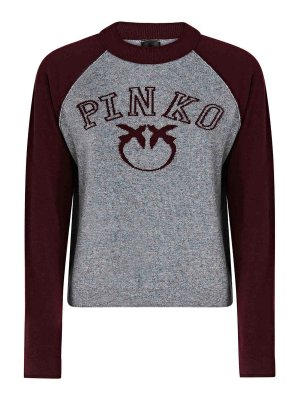 Pinko: maglia collo rotondo - Maglione con logo Love Birds