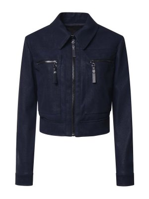 Pinko: Lederjacken - Lederjacke - Blau