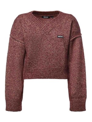 ROTATE Birger Christensen: Strickpullover mit Rundhalsausschnitt - Rundhalspullover - Rot