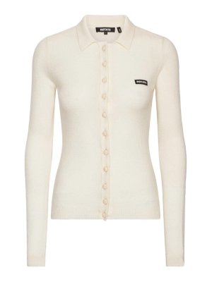 ROTATE Birger Christensen: polo shirts - Wool And Cashmere Polo Shirt With Logo