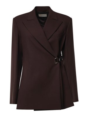 SPORTMAX: blazers - Tailored Viscose Blazer With Leather Belt