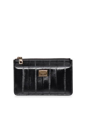 DOLCE & GABBANA: wallets & purses - Eel Skin Card Holder With Logo